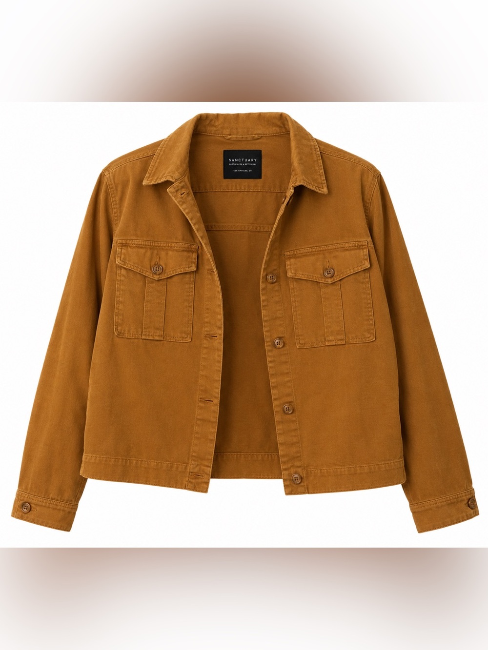 Sanctuary Women's Rust Button-Front Utility Jacket Size Medium
